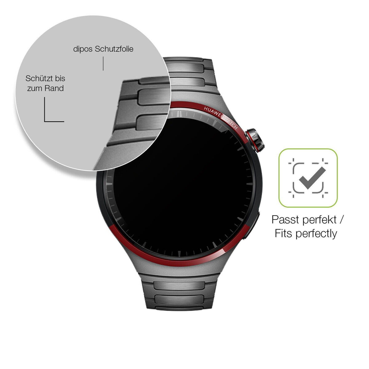 2x Full Cover Schutzfolie matt für Huawei Watch 4 Pro Space Edition