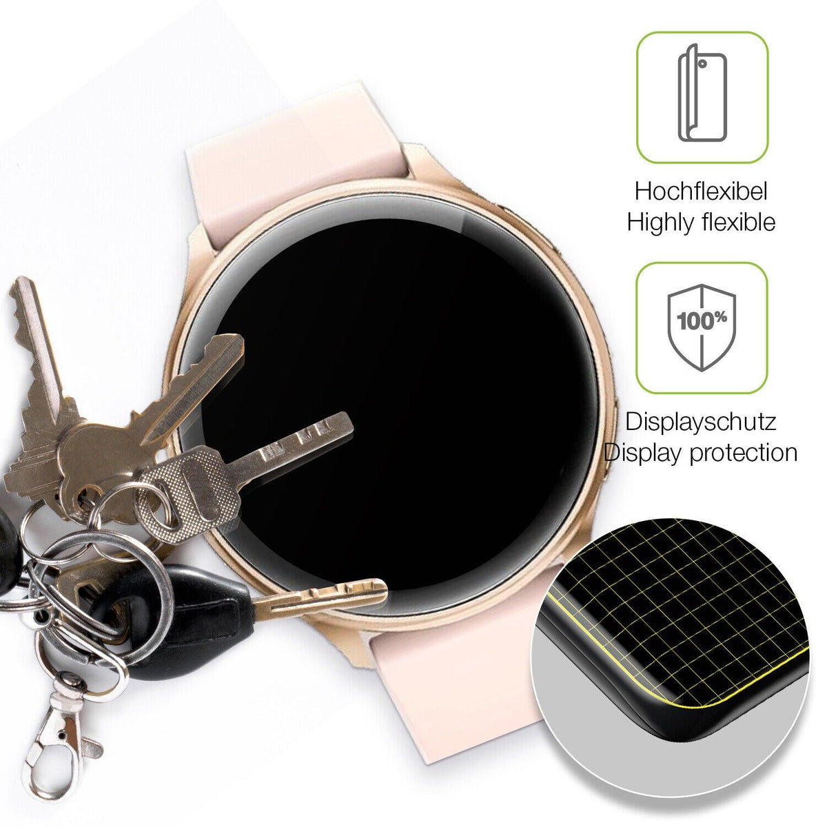 2x Full Cover Schutzfolie matt für RUXINGX G35 1.32 Zoll Smartwatch