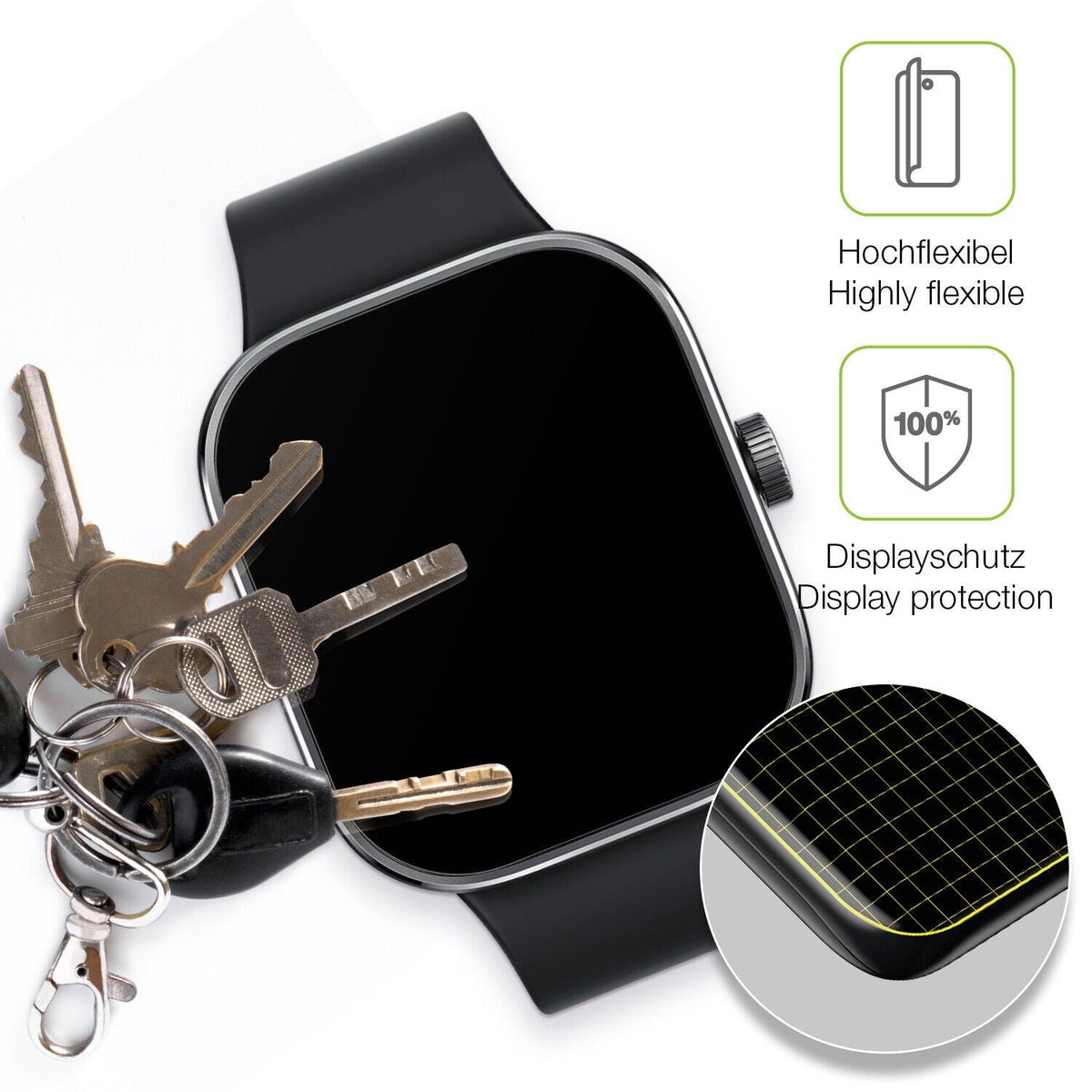 2x Full Cover Schutzfolie matt für Xiaomi Redmi Watch 4