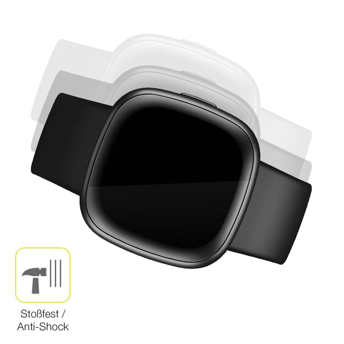 2x 3D Full Cover Schutzfolie für Fitbit Versa 4