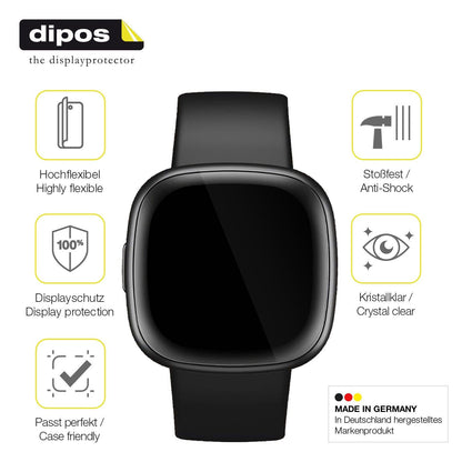 2x 3D Full Cover Schutzfolie für Fitbit Versa 4