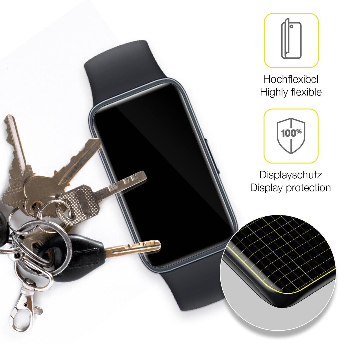 2x 3D Full Cover Schutzfolie für Huawei Band 8 Smartwatch