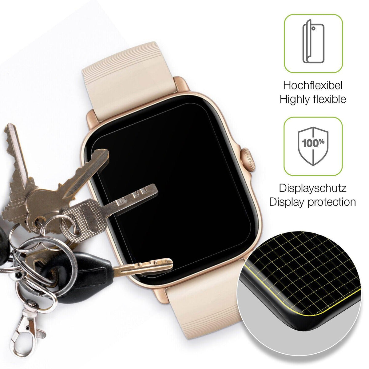 2x Full Cover Schutzfolie matt für Amazfit GTS 3