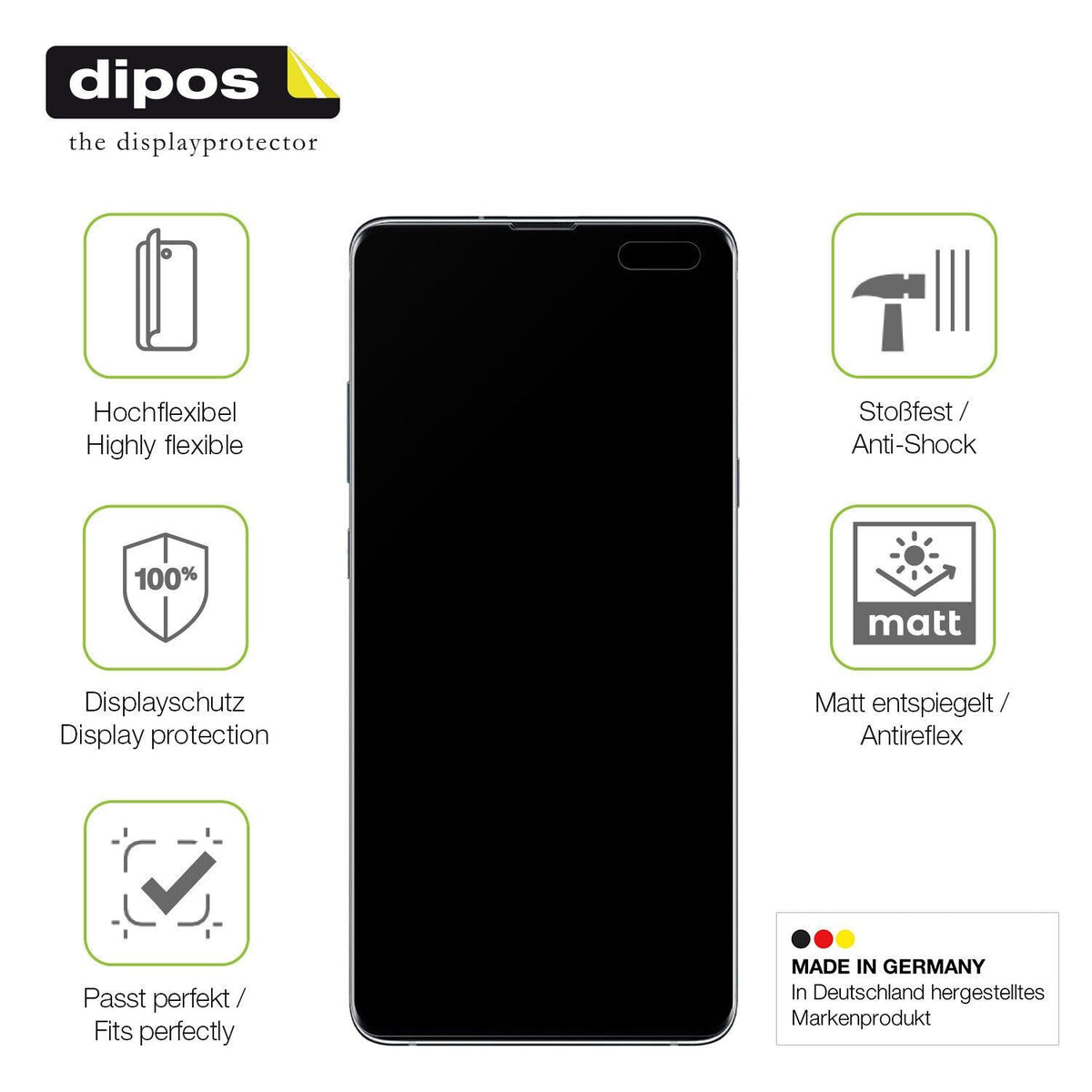 2x Full Cover Schutzfolie matt für Samsung Galaxy S10 5G