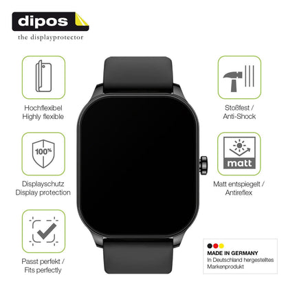 2x Full Cover Schutzfolie matt für Amazfit Pop 3s