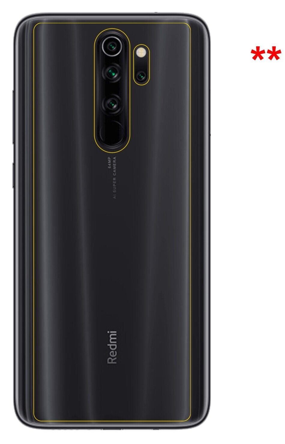 1x 9H Schutzfolie für Xiaomi Redmi Note 8 Rückseite Panzerfolie