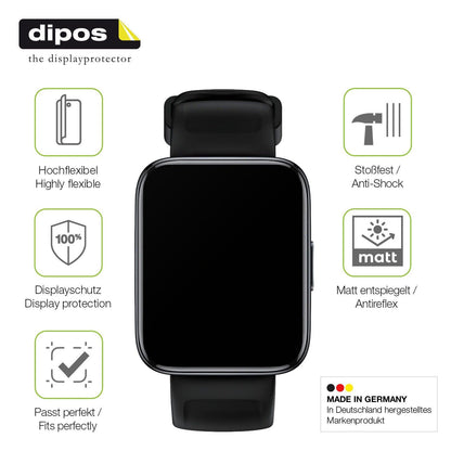2x Full Cover Schutzfolie matt für Realme Watch 3 Pro