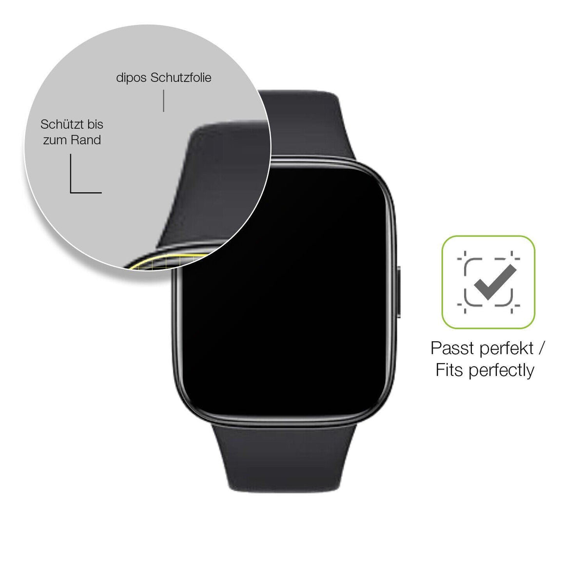 2x Full Cover Schutzfolie matt für Xiaomi Redmi Watch 3 Active