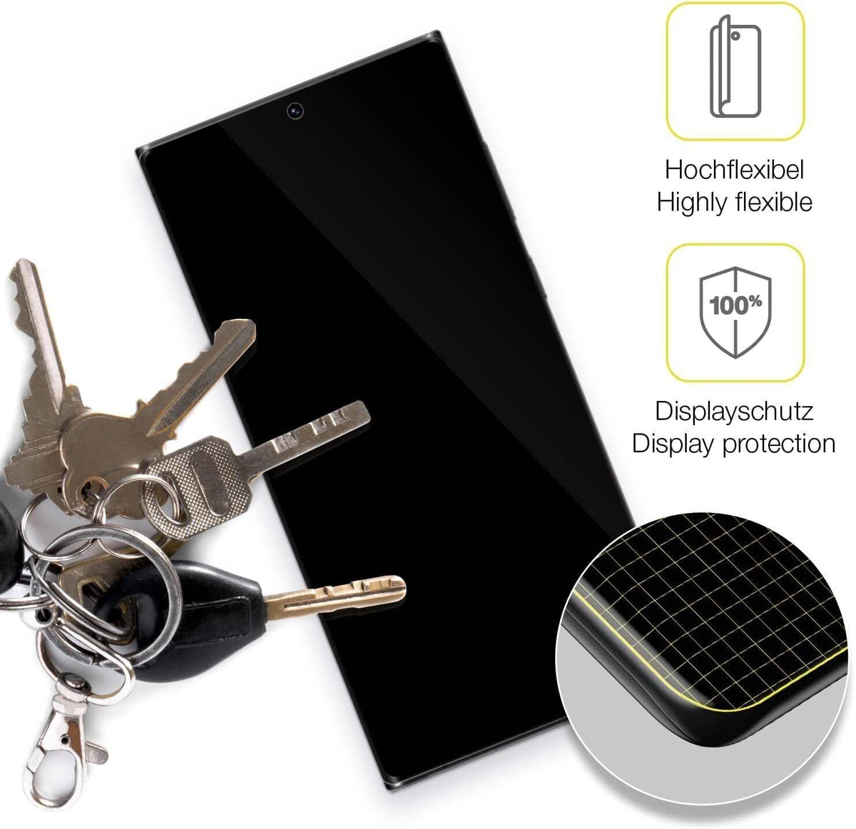 2x 3D Full Cover Schutzfolie für Samsung Galaxy S23 Ultra