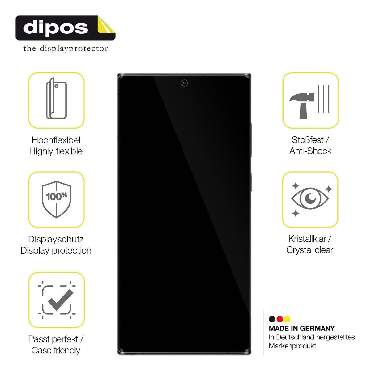 1x 3D Full Cover Schutzfolie für Samsung Galaxy S23 Ultra