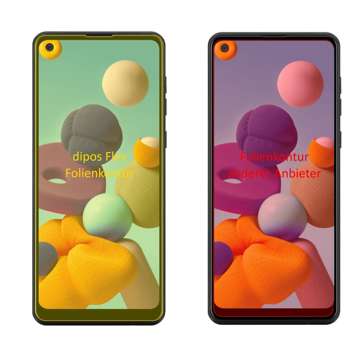 2x 3D Full Cover Schutzfolie für Samsung Galaxy A21