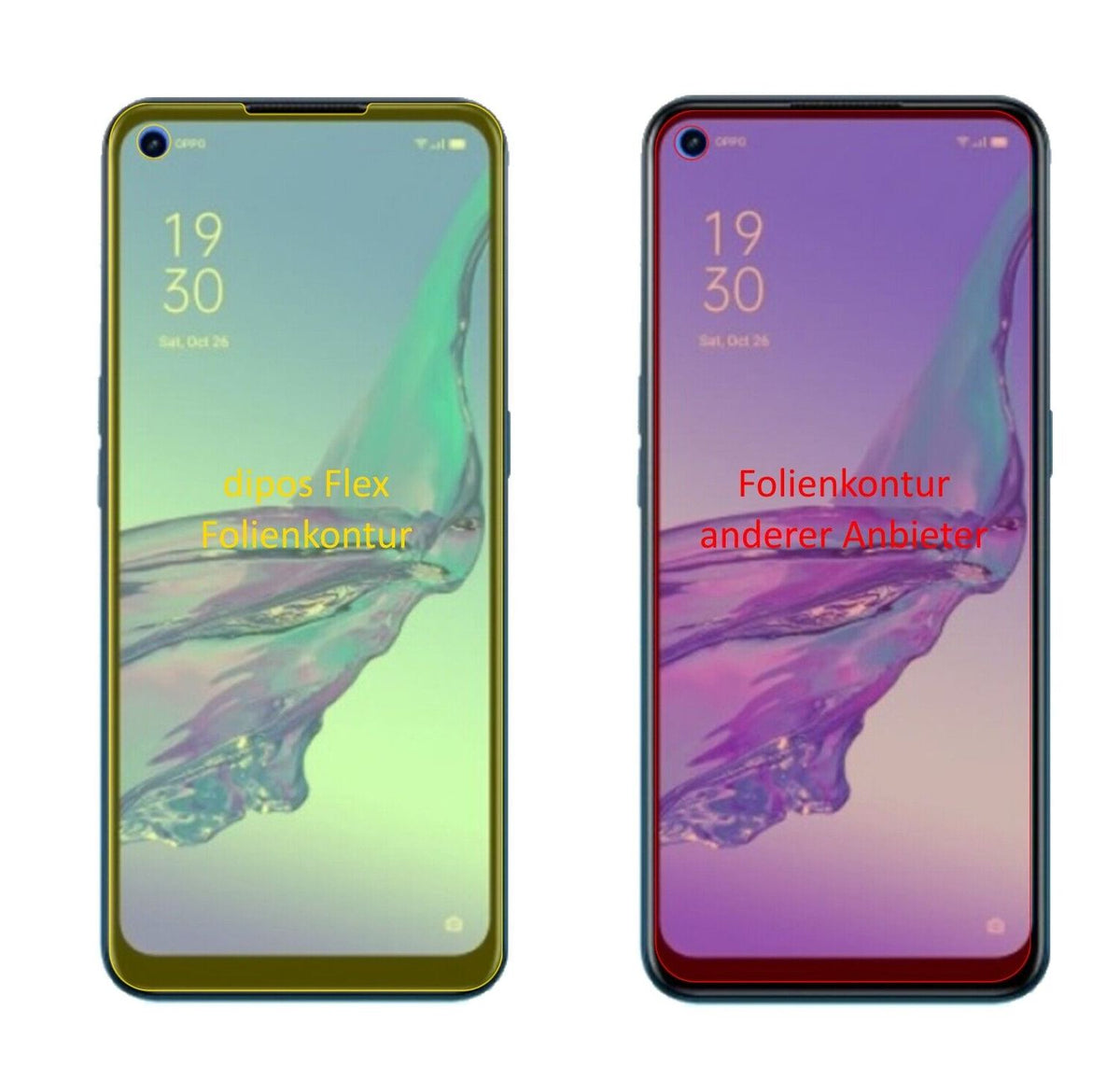 2x 3D Full Cover Schutzfolie für Oppo A53 (2020)