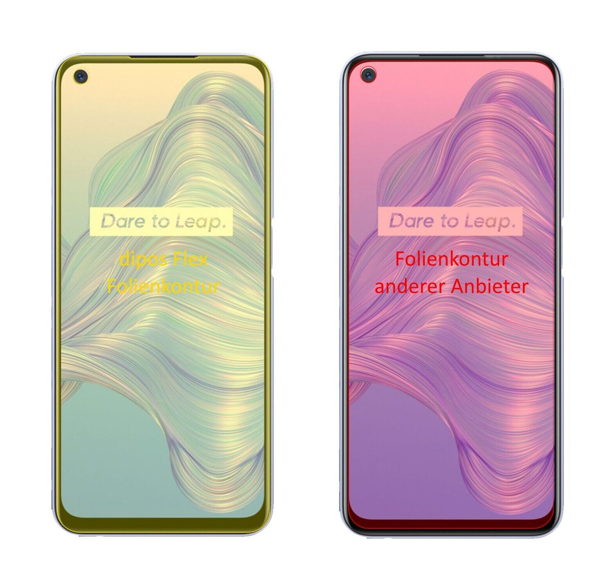 2x 3D Full Cover Schutzfolie für Oppo Realme V5 5G