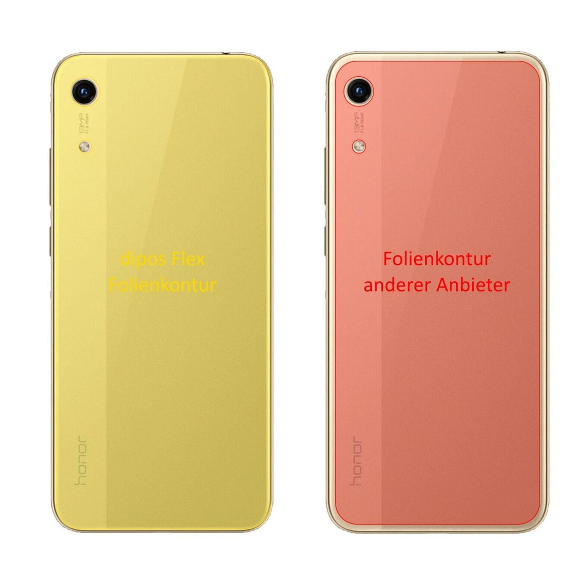 2x 3D Full Cover Schutzfolie für Honor 8A Pro Rückseite