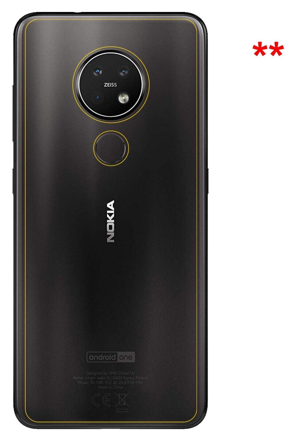 1x 9H Schutzfolie für Nokia 7.2 Rückseite Panzerfolie