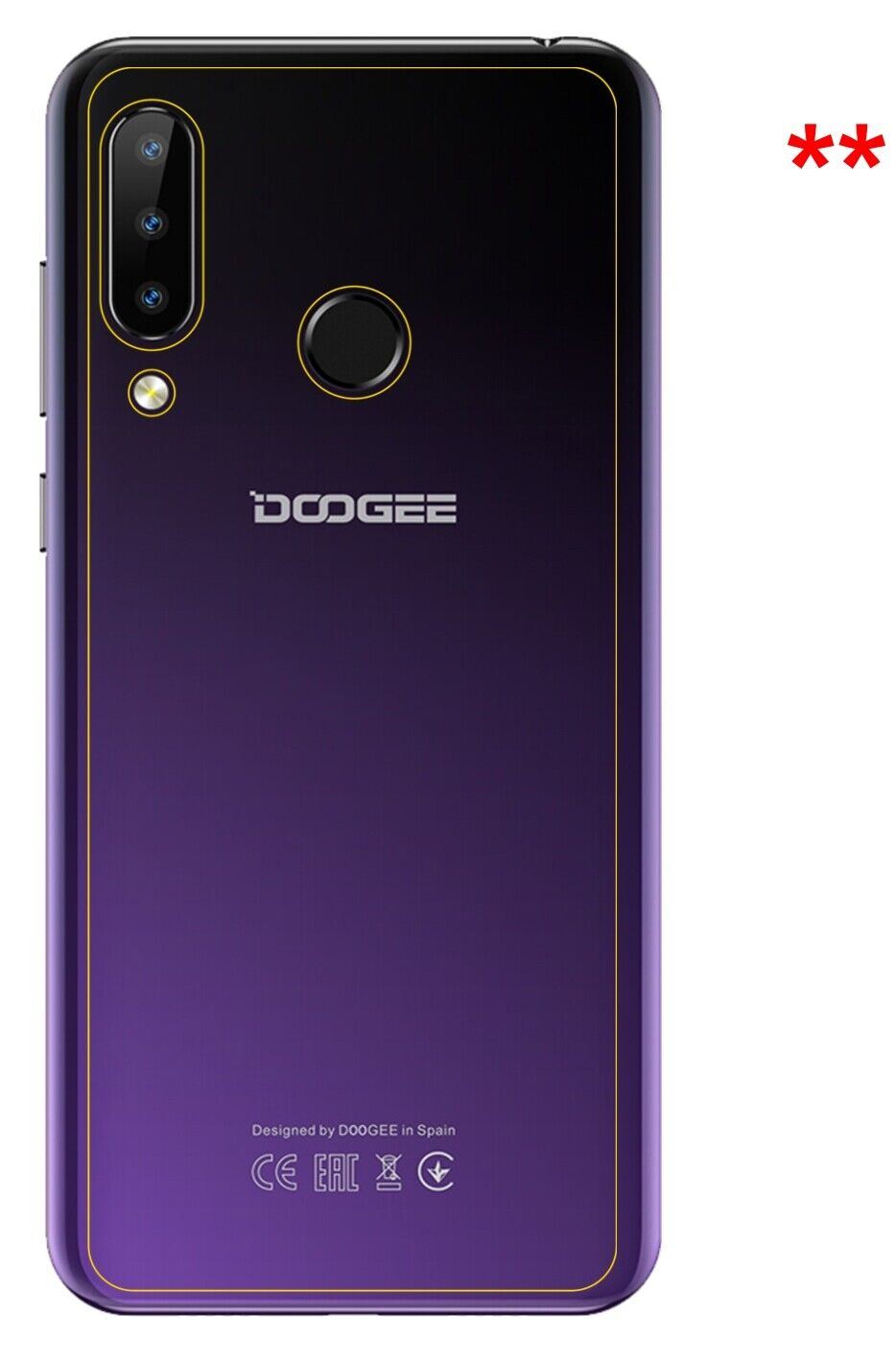 1x 9H Schutzfolie für Doogee N20 Rückseite Panzerfolie