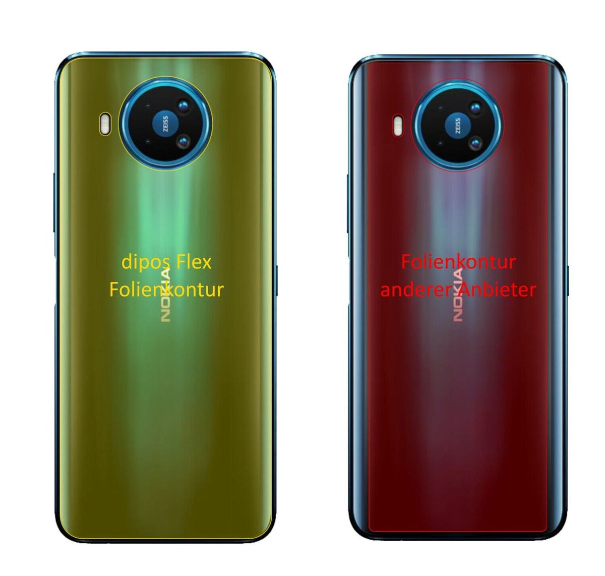 2x 3D Full Cover Schutzfolie für Nokia 8.3 Rückseite