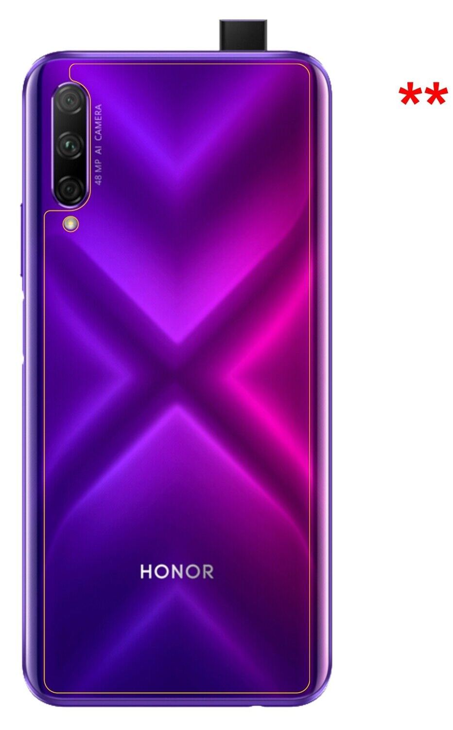 1x 9H Schutzfolie für Honor 9X Pro Rückseite Panzerfolie