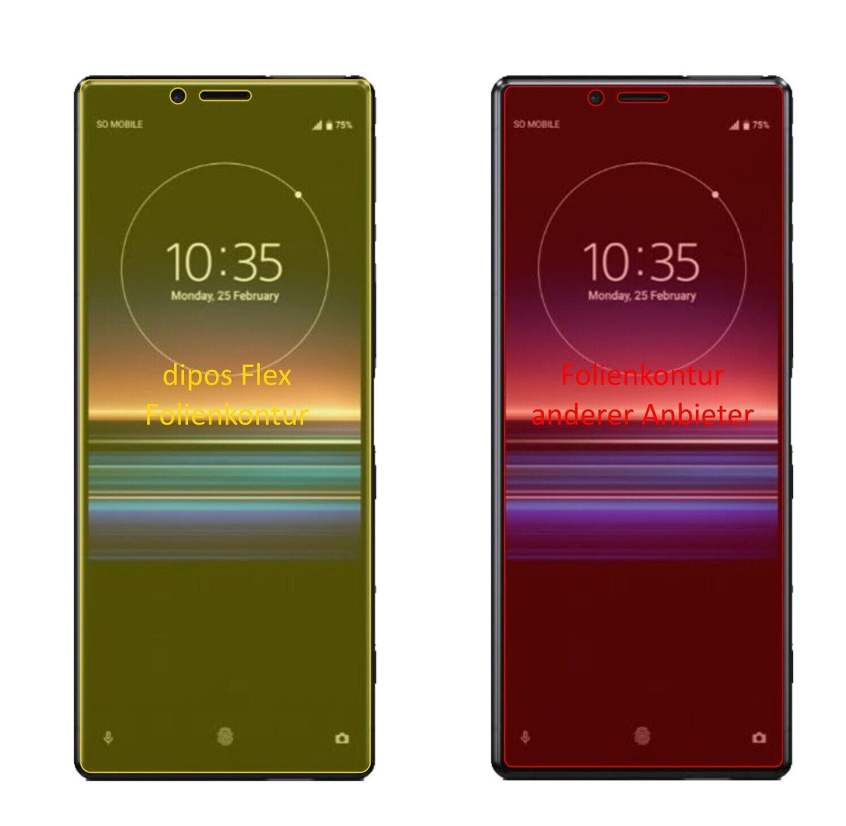 2x 3D Full Cover Schutzfolie für Sony Xperia 1