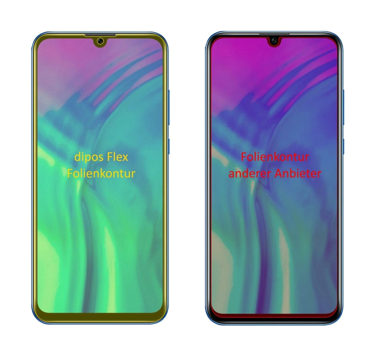 2x 3D Full Cover Schutzfolie für Honor 20i