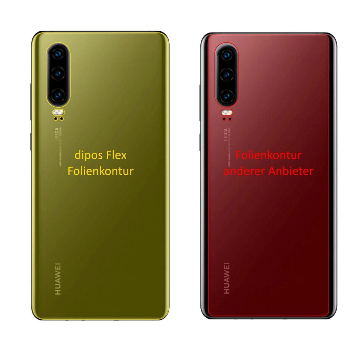 2x 3D Full Cover Schutzfolie für Huawei P30 Rückseite