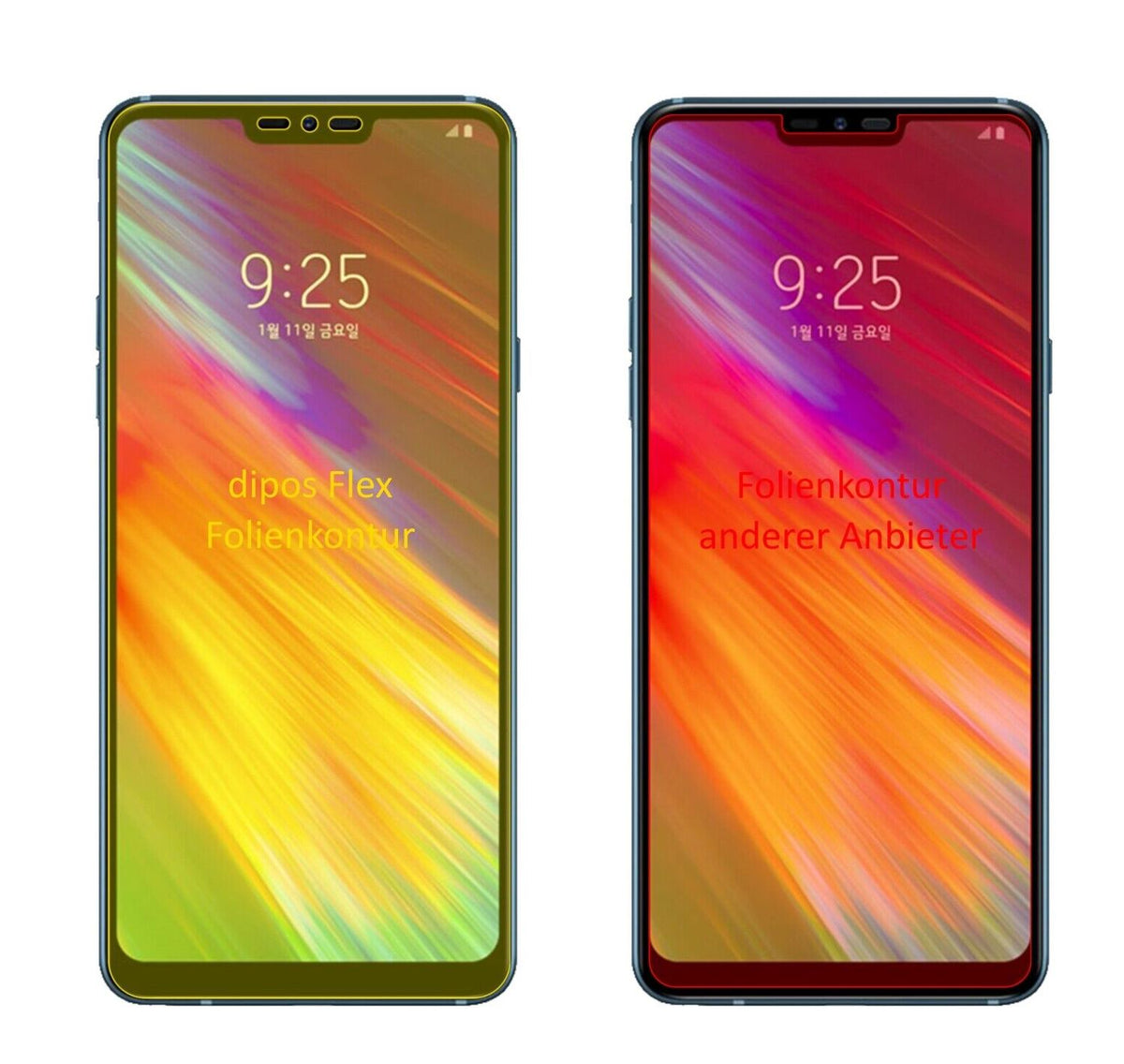 2x 3D Full Cover Schutzfolie für LG Q9 One