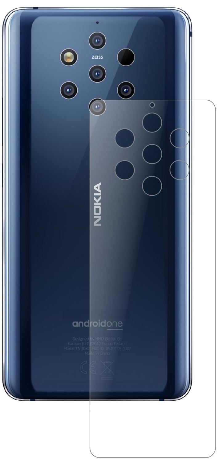 1x 9H Schutzfolie matt für Nokia 9 PureView Rückseite Panzerfolie