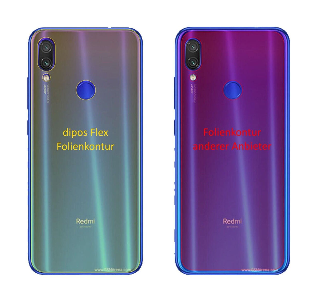 1x 3D Full Cover Schutzfolie für Xiaomi Redmi Note 7 Rückseite