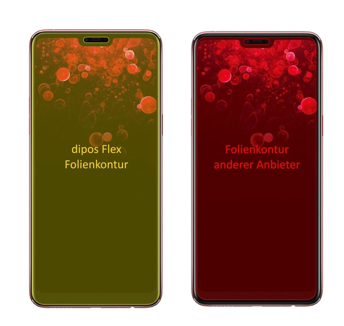 2x 3D Full Cover Schutzfolie für Oppo F7