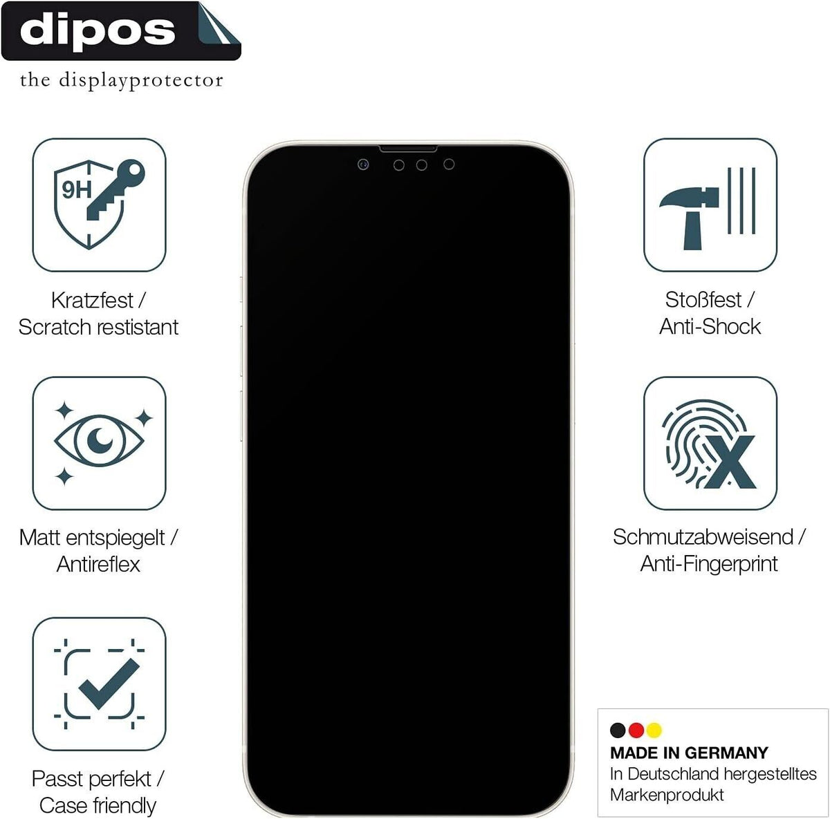 1x 9H Schutzfolie matt für Apple iPhone 13 Pro Max Panzerfolie