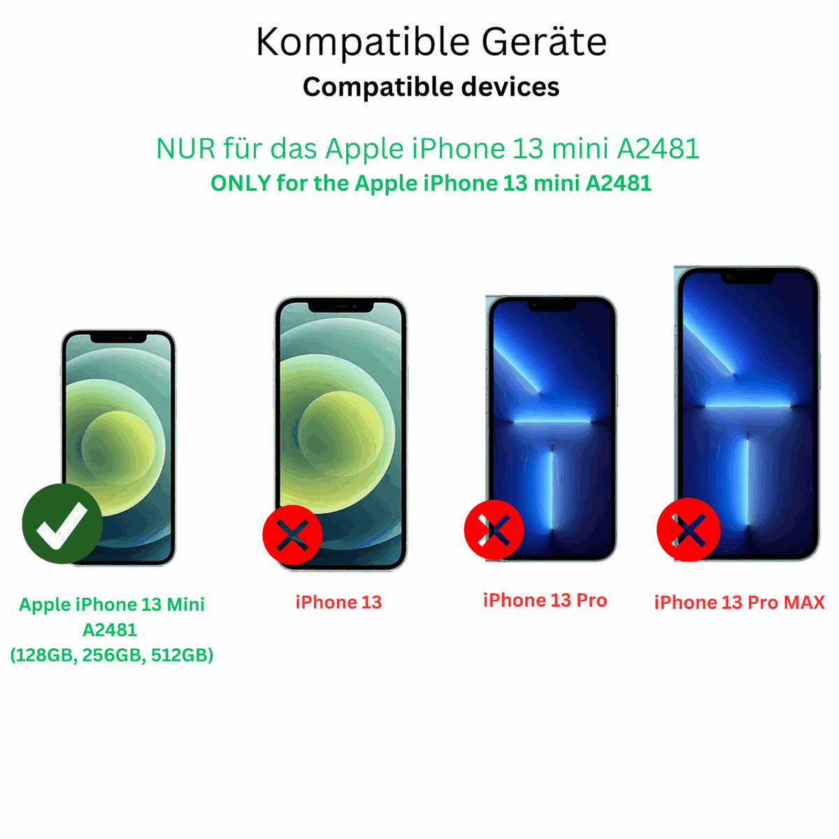 2x 9H Schutzfolie für Apple iPhone 13 mini Panzerfolie