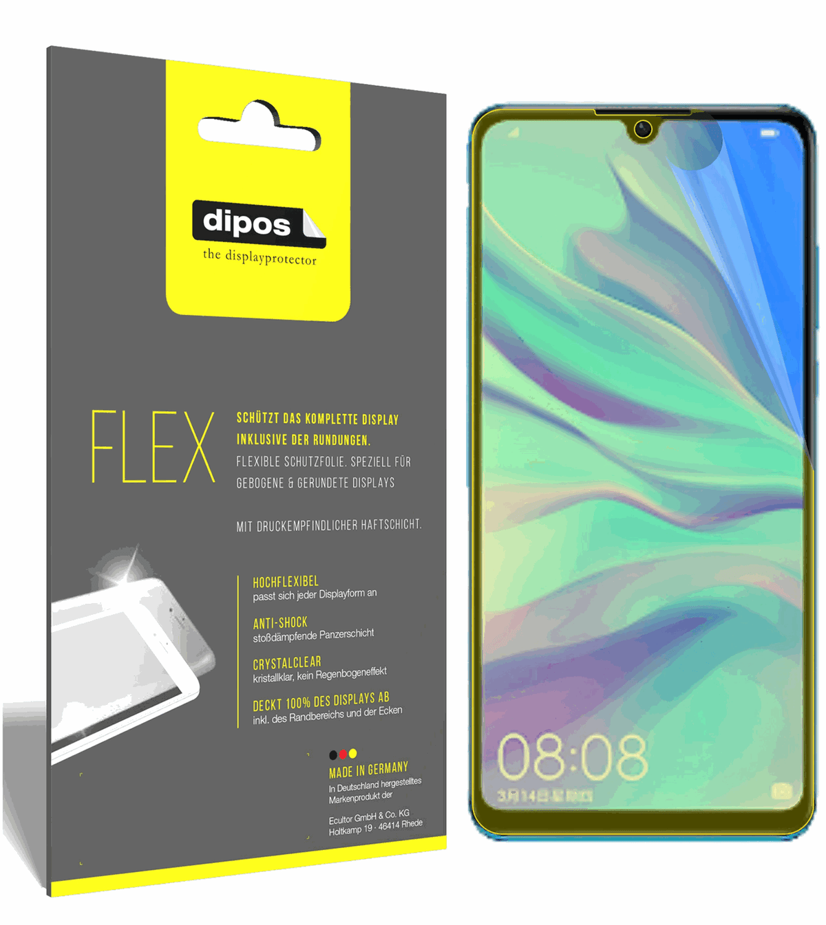 3x 3D Full Cover Schutzfolie für Huawei P30 Lite