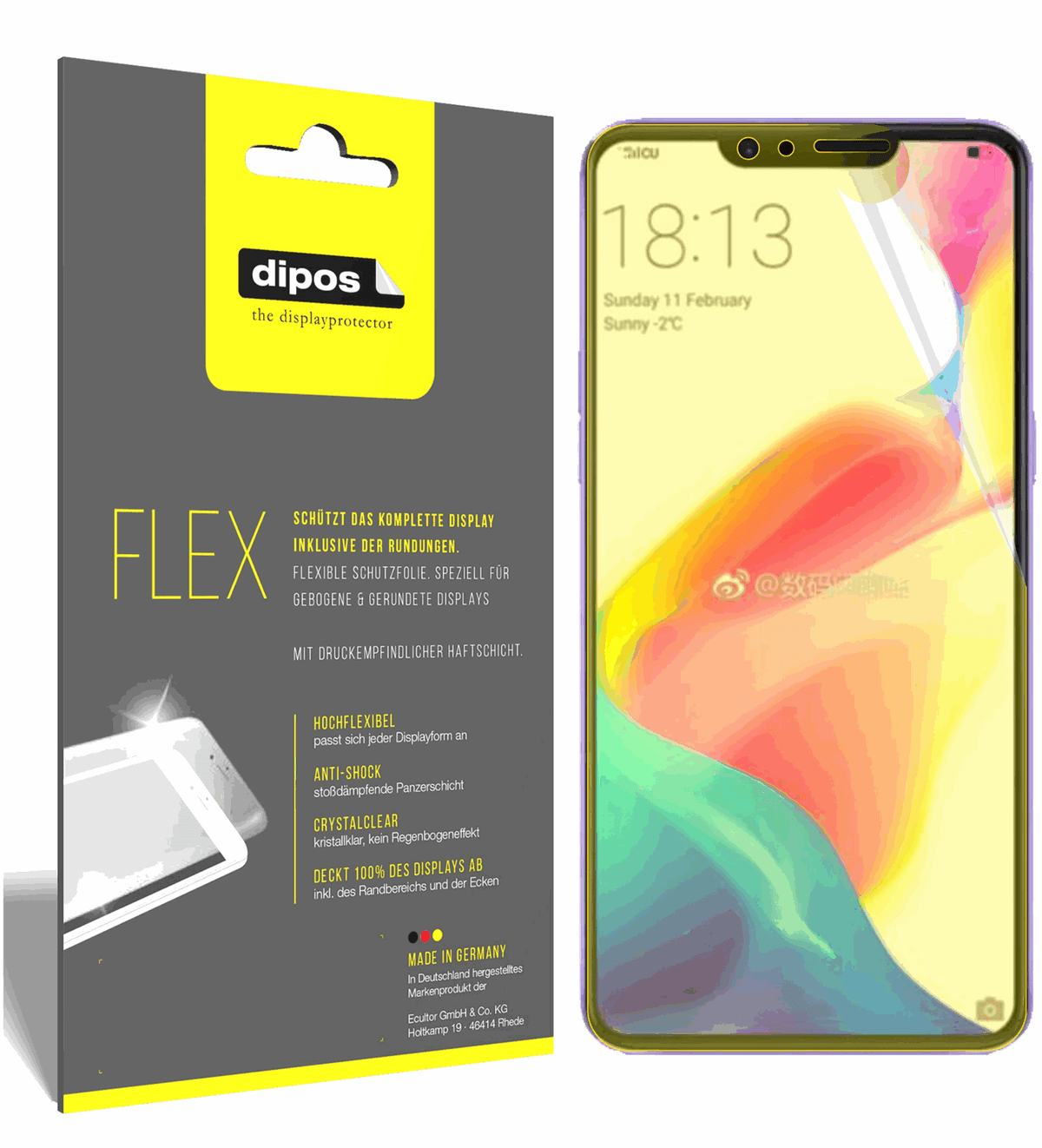 3x 3D Full Cover Schutzfolie für Oppo R15