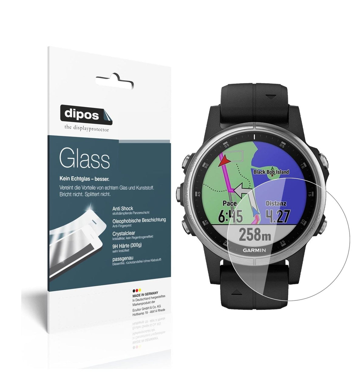 1x 9H Schutzfolie für Garmin fenix 5s Plus (42mm) Panzerfolie