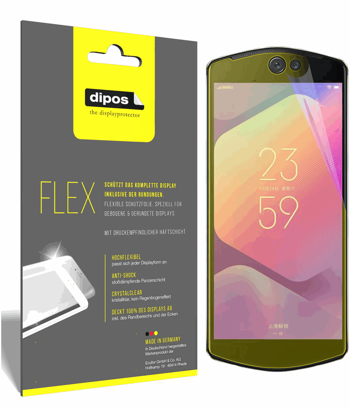 3x 3D Full Cover Schutzfolie für Meitu T9