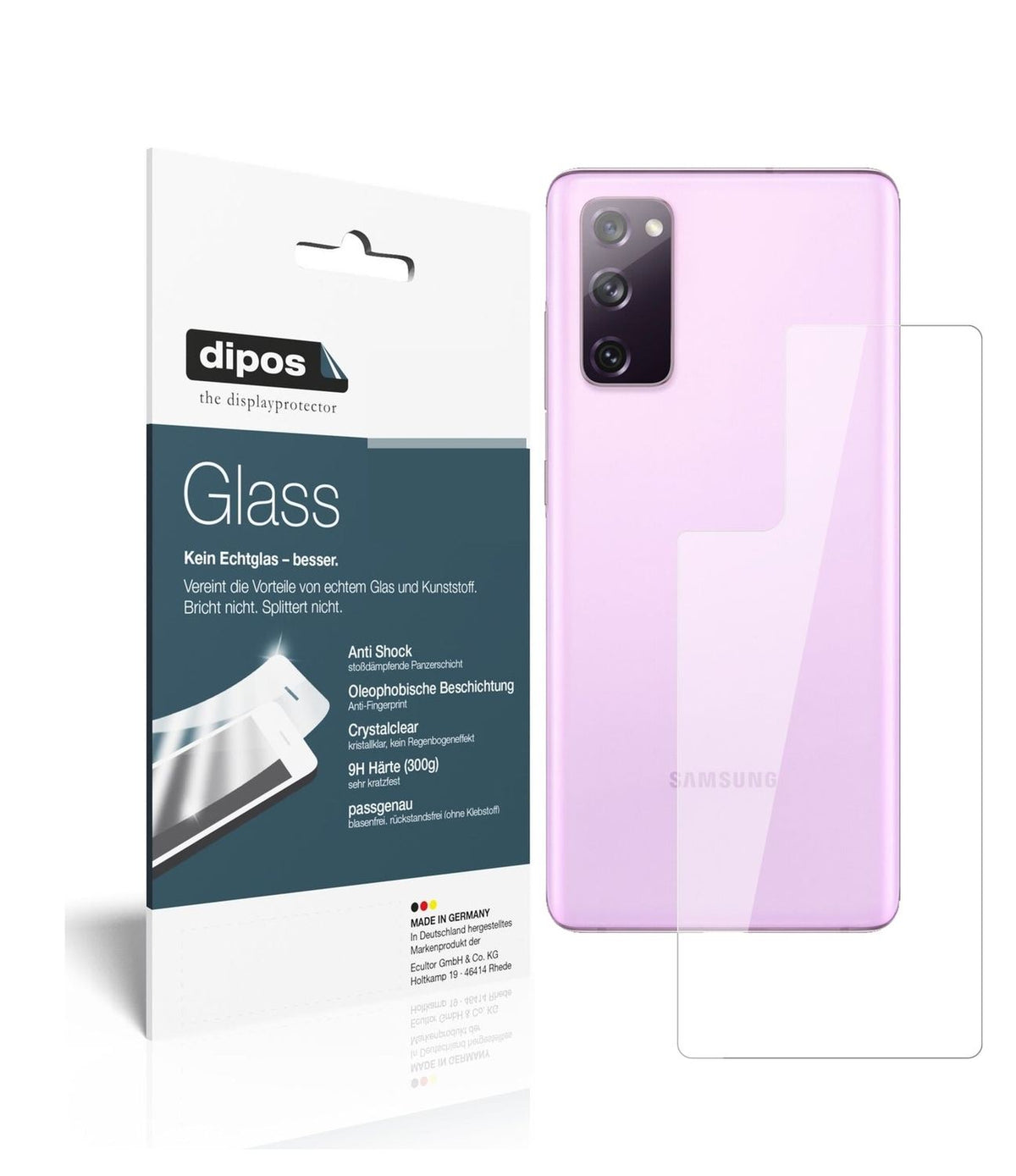 1x 9H Schutzfolie für Samsung Galaxy S20 FE 5G Rückseite Panzerfolie