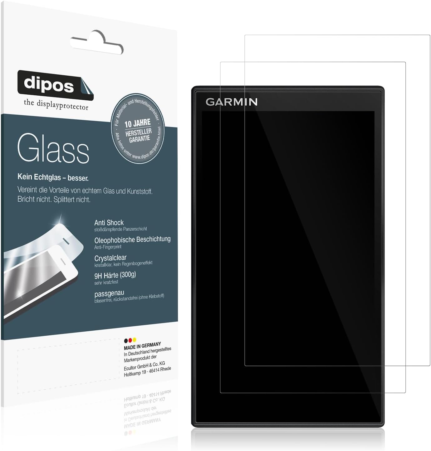 2x 9H Schutzfolie für Garmin DriveSmart 66 Panzerfolie