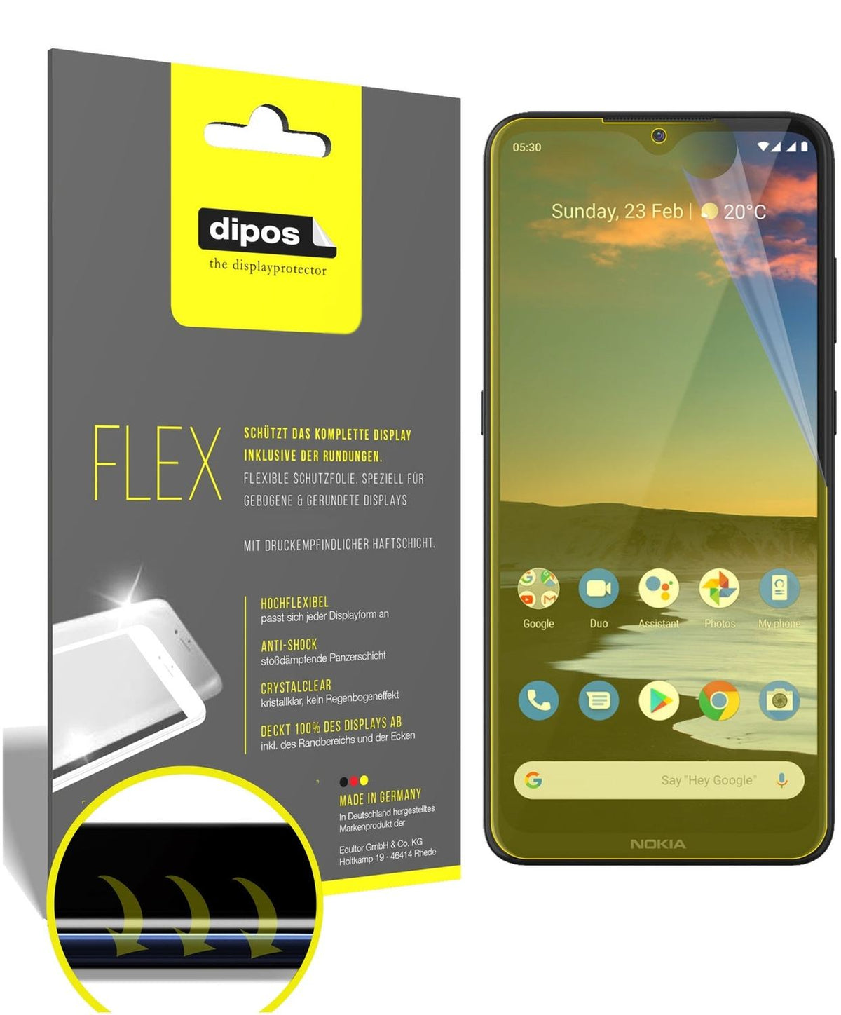 2x 3D Full Cover Schutzfolie für Nokia 46086