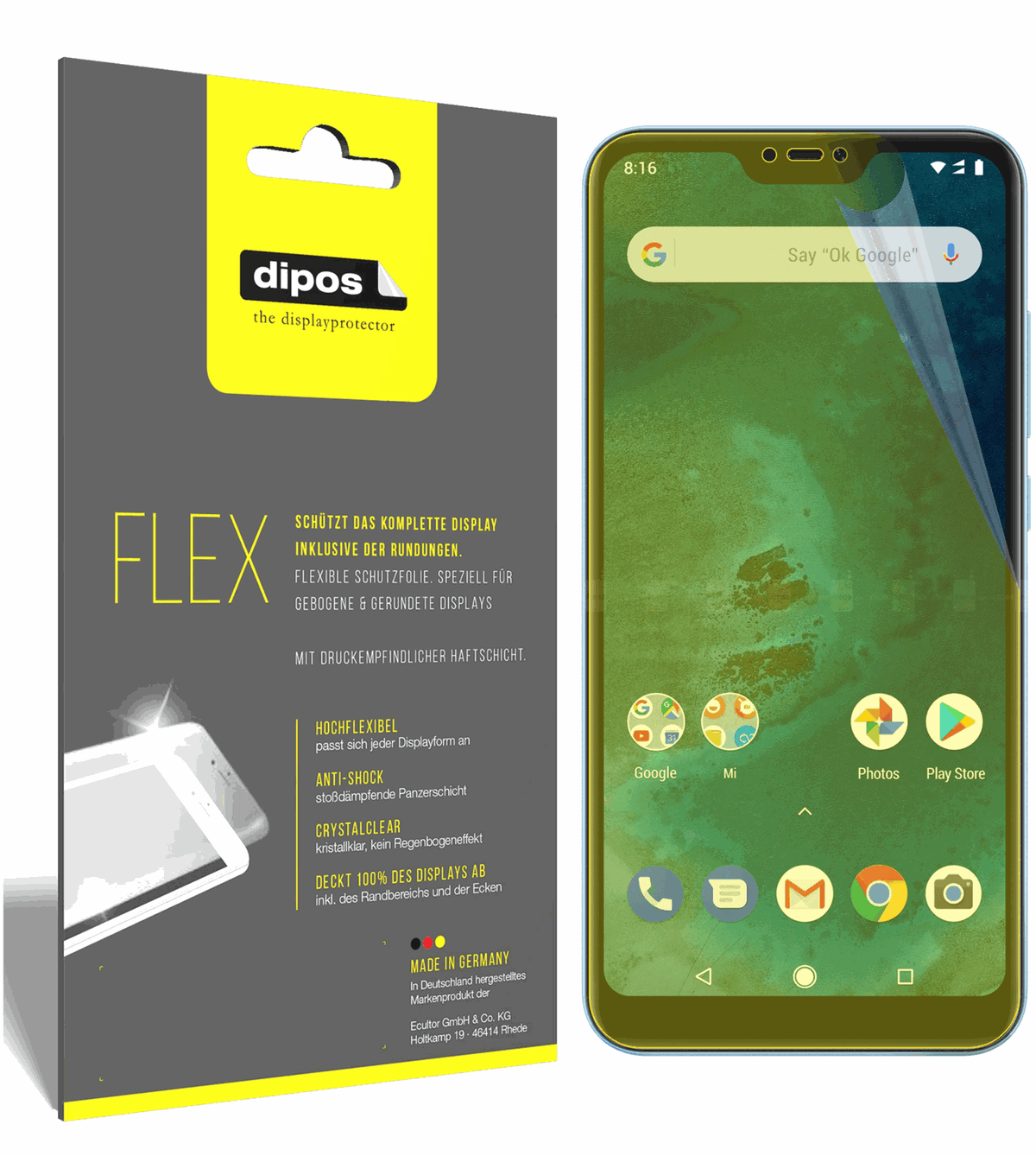 3x 3D Full Cover Schutzfolie für Xiaomi Mi A2 Lite
