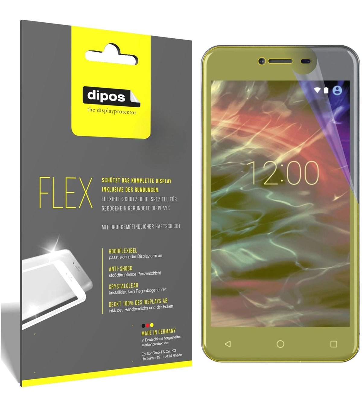 3x 3D Full Cover Schutzfolie für Medion Life E5008