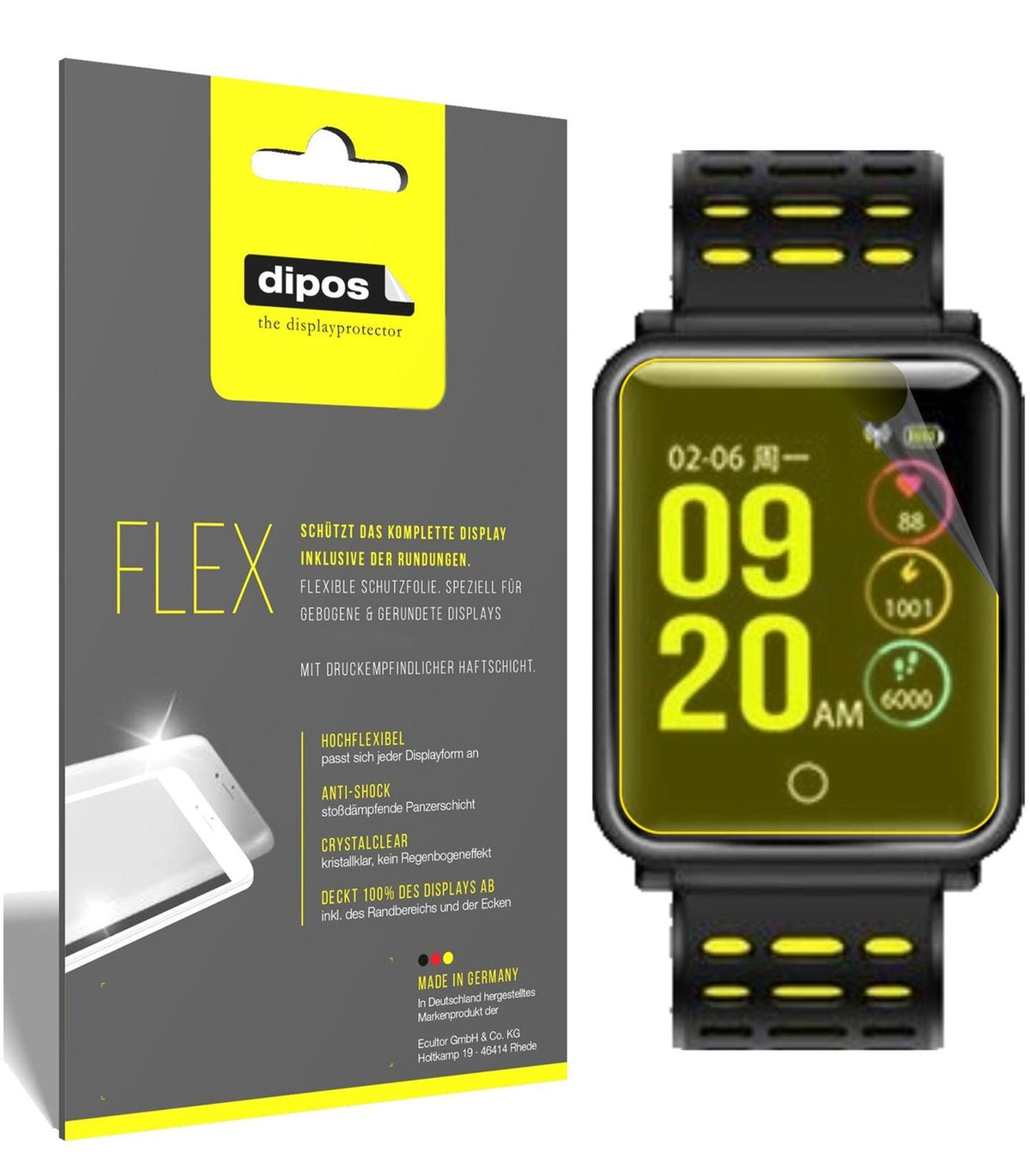 2x 3D Full Cover Schutzfolie für TagoBee TB06 Smartwatch