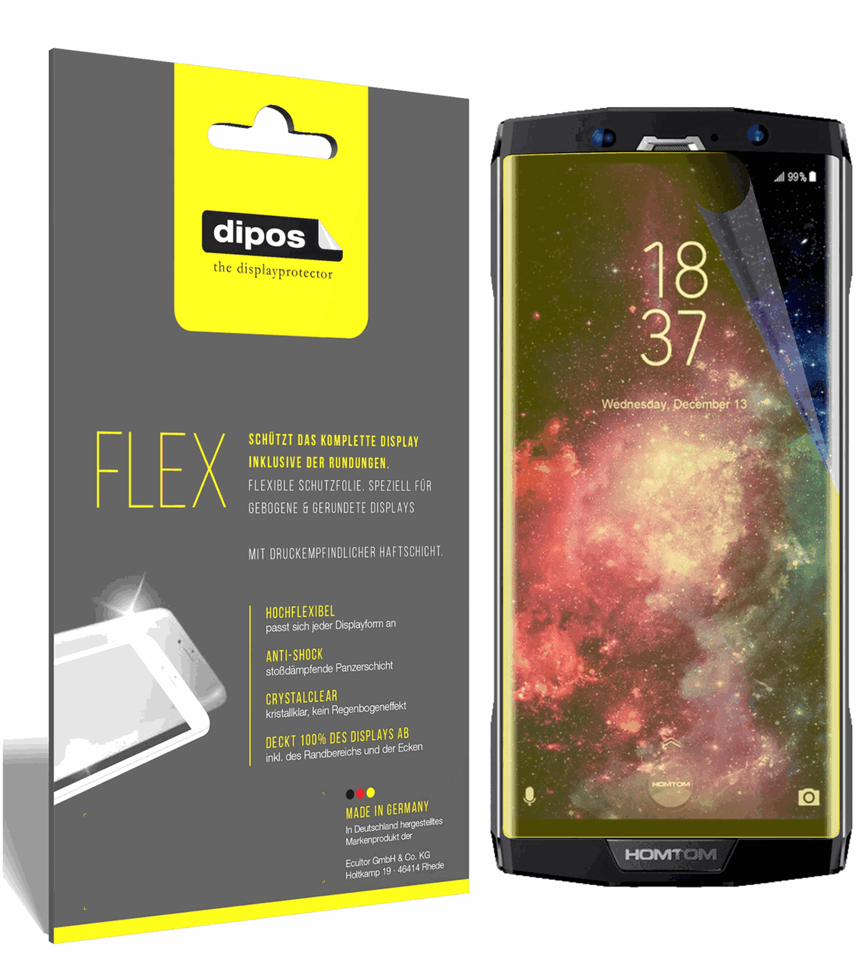 3x 3D Full Cover Schutzfolie für Homtom HT70
