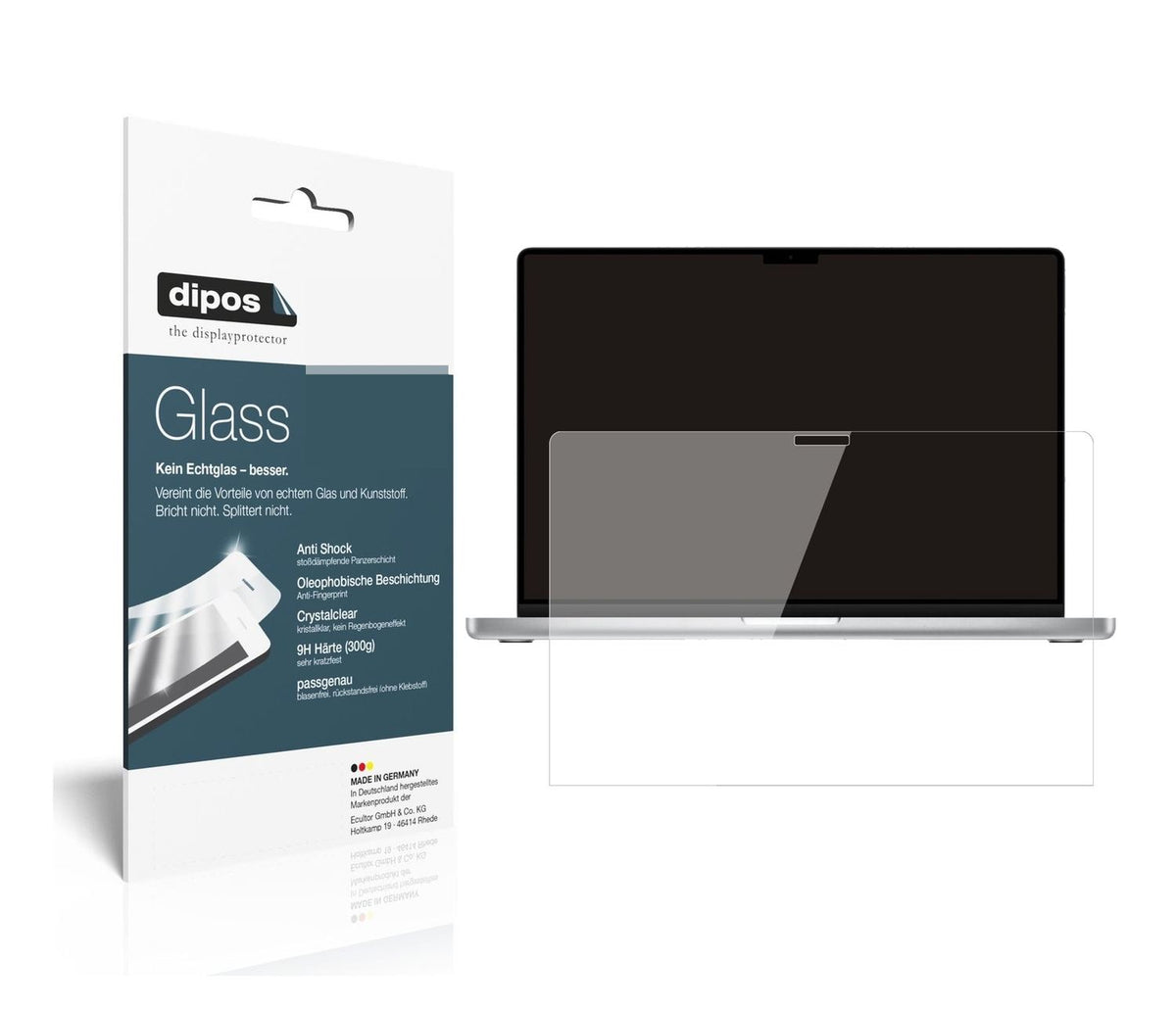1x 9H Schutzfolie für Apple MacBook Pro 14 Zoll (2021) Panzerfolie