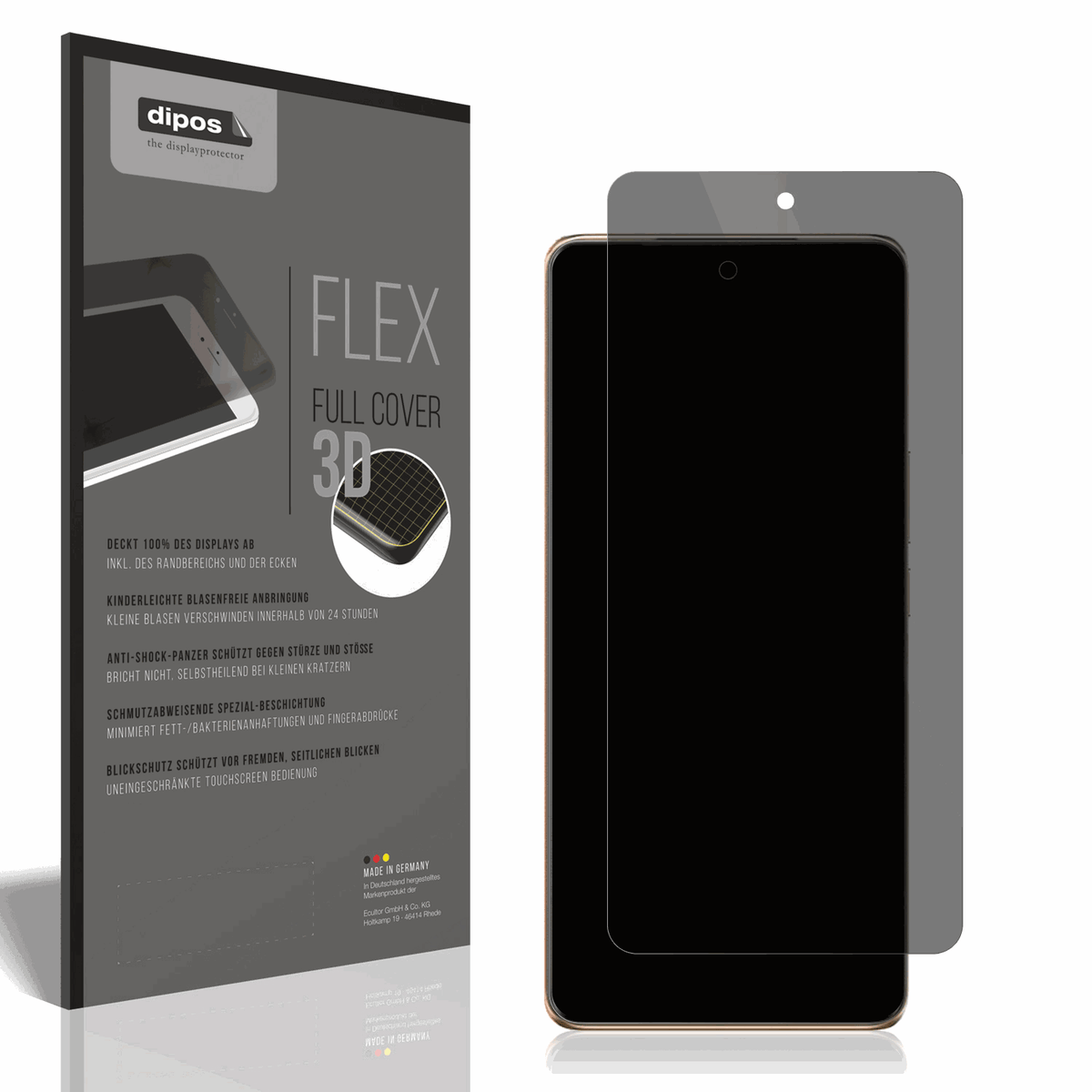 Full Cover Privacy Blickschutzfolie für Vivo T3 Pro