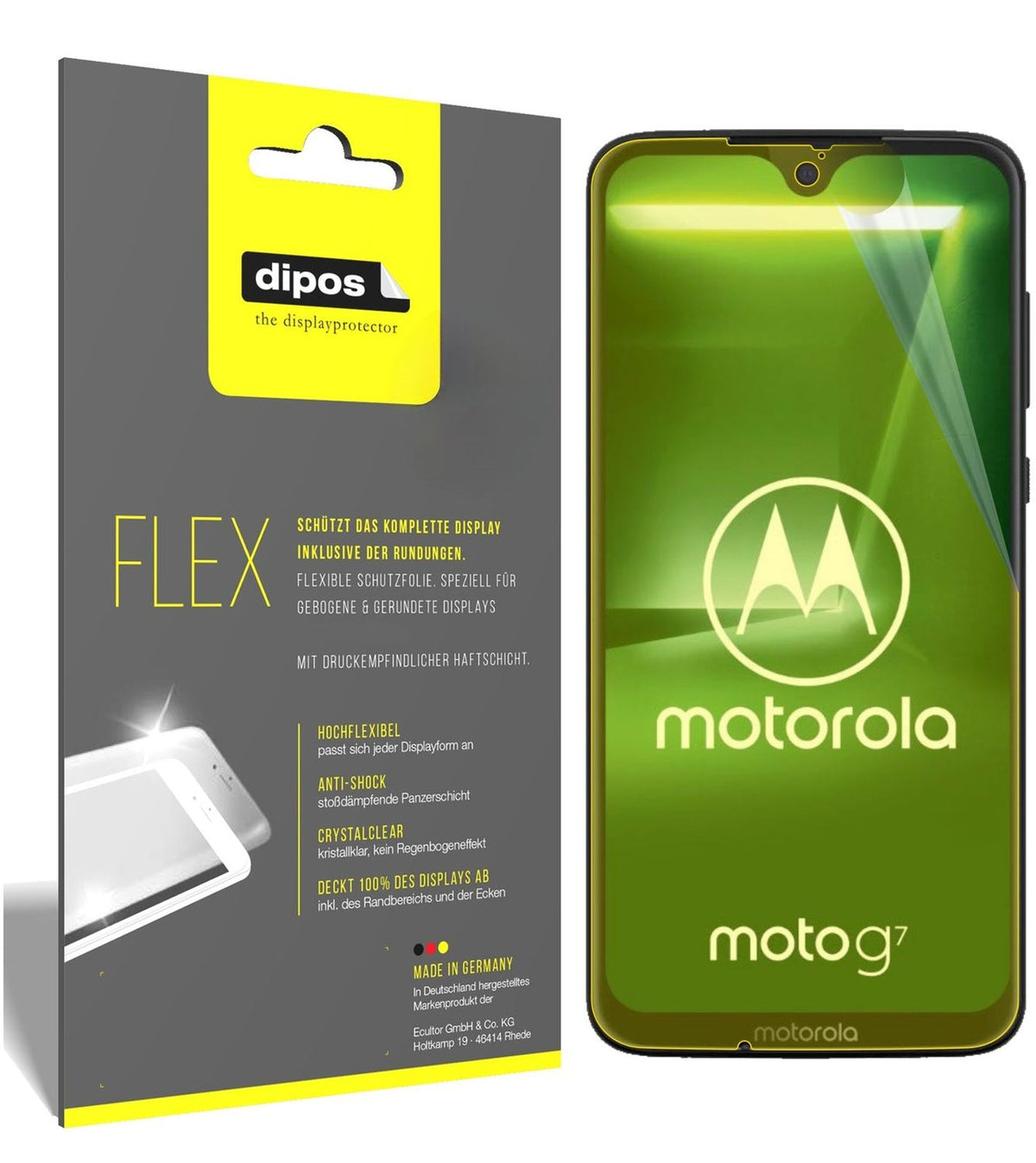 2x 3D Full Cover Schutzfolie für Motorola Moto G7