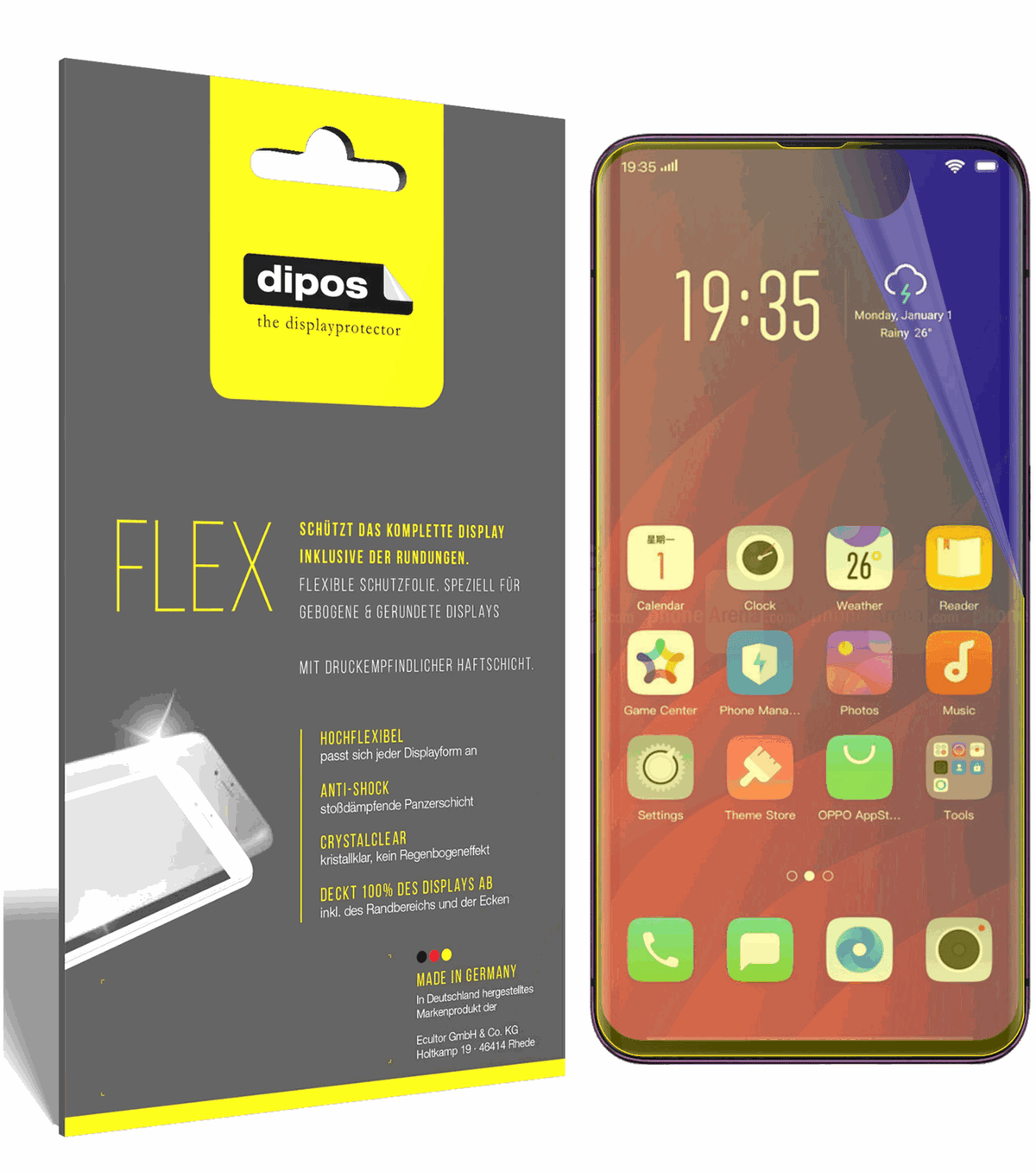 3x 3D Full Cover Schutzfolie für Oppo Find X