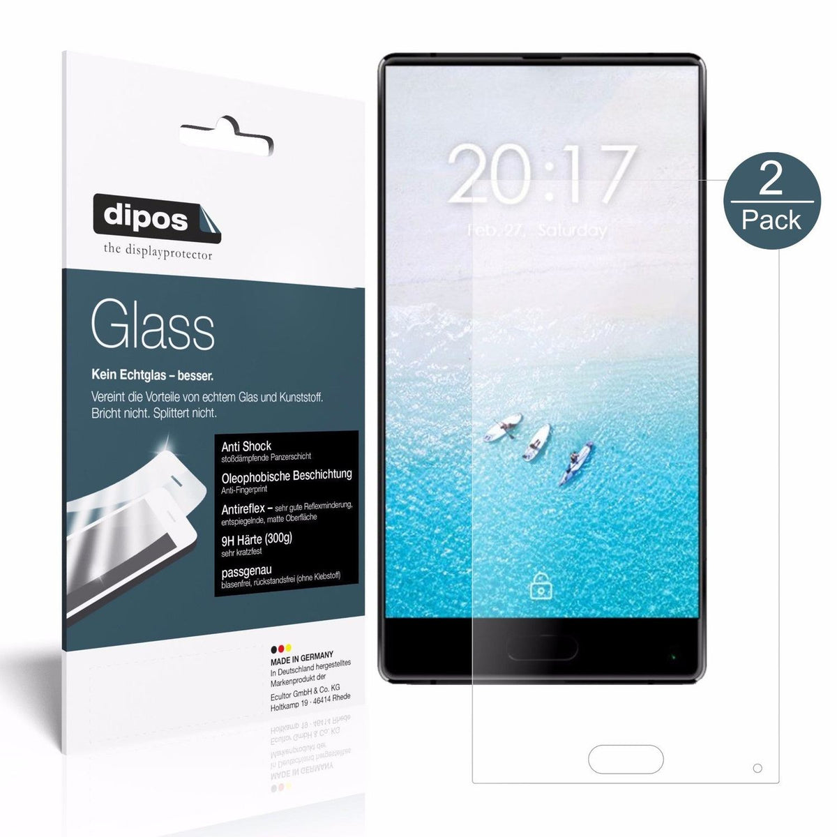 2x 9H Schutzfolie matt für Ulefone F1 Panzerfolie (1x Vorderseite + 1x Rückseite)