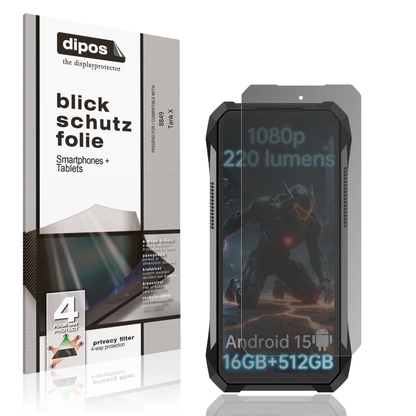 Blickschutzfolie von dipos passend für 8849 Tank X, präziser Zuschnitt und blasenfrei montiert