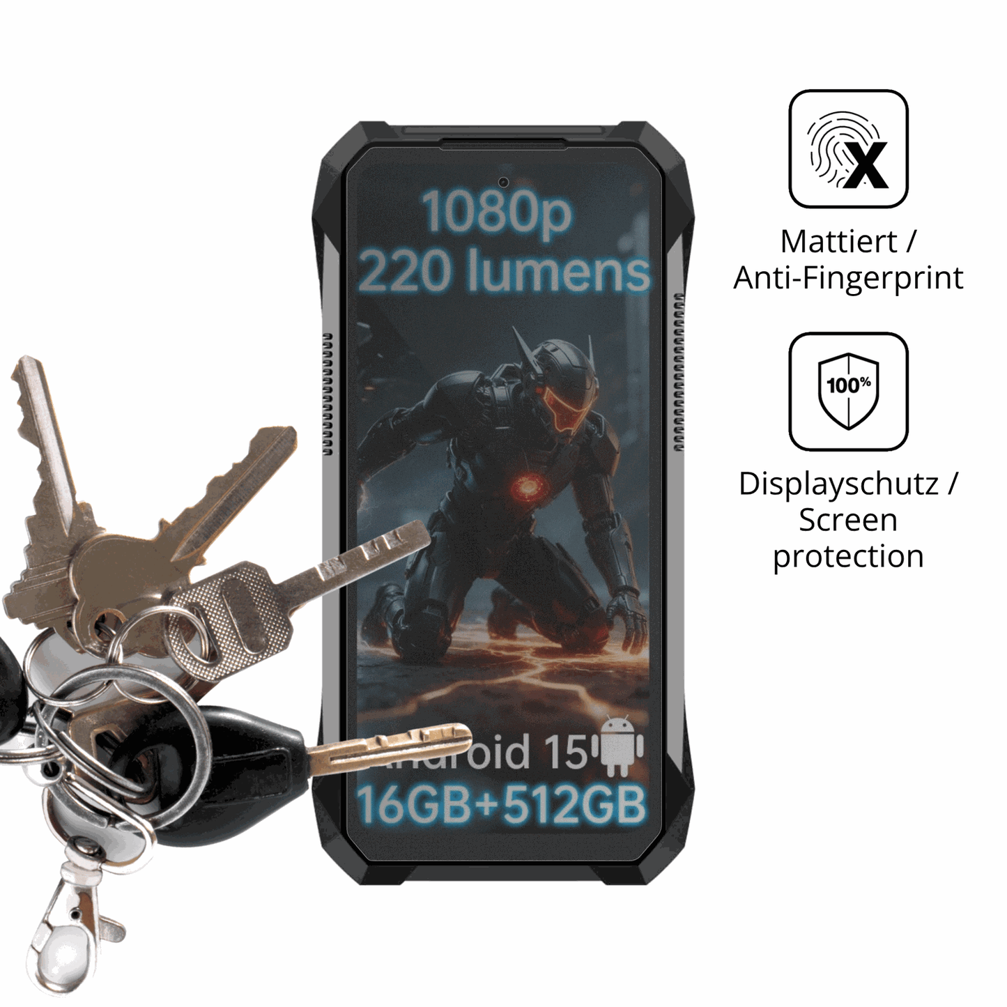 dipos Displayschutz für 8849 Tank X, mattierte Oberfläche, Blickschutzfilter und perfekter Passform