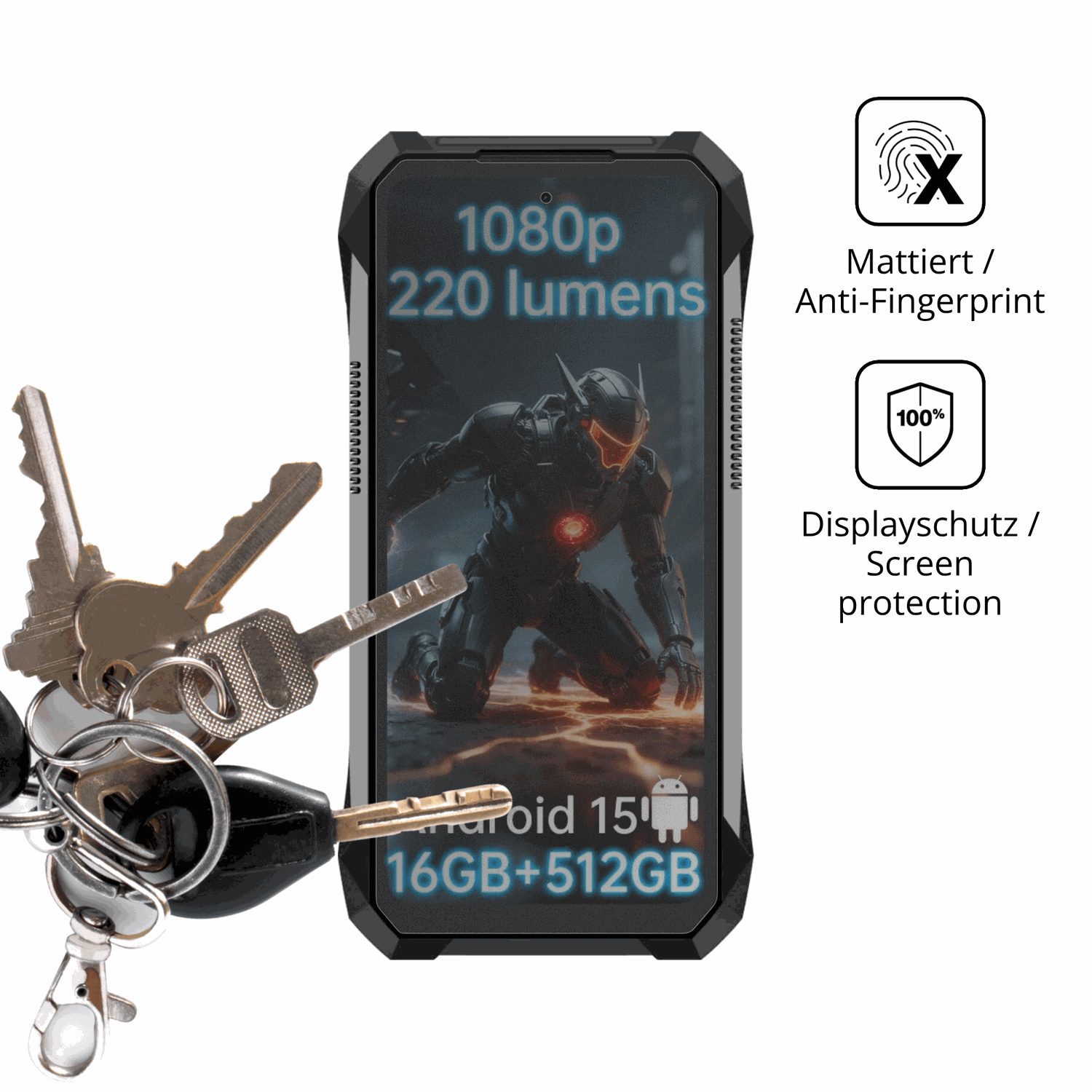 dipos Displayschutz für 8849 Tank X, mattierte Oberfläche, Blickschutzfilter und perfekter Passform